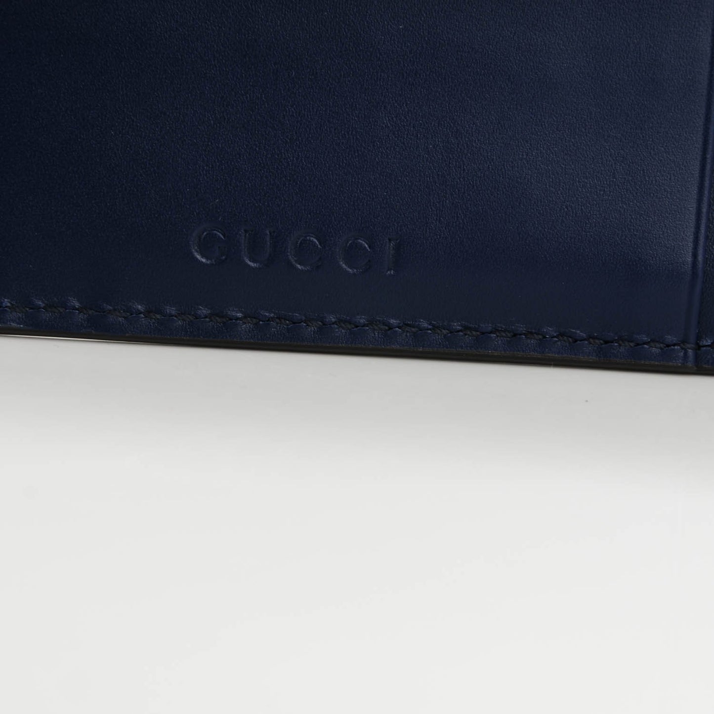 Calfskin GucciGhost Coin Case Card Holder Blue Agata Hibiscus Red