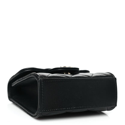 Chanel Lambskin Quilted Top Handle Flap Clutch With Chain Black 3 of 10