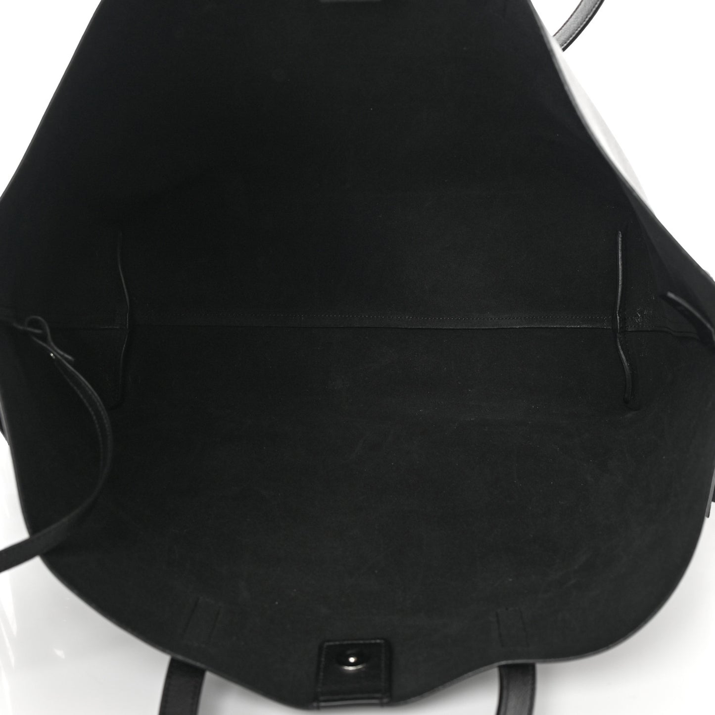 Calfskin Large Fringe Shopping Tote Black