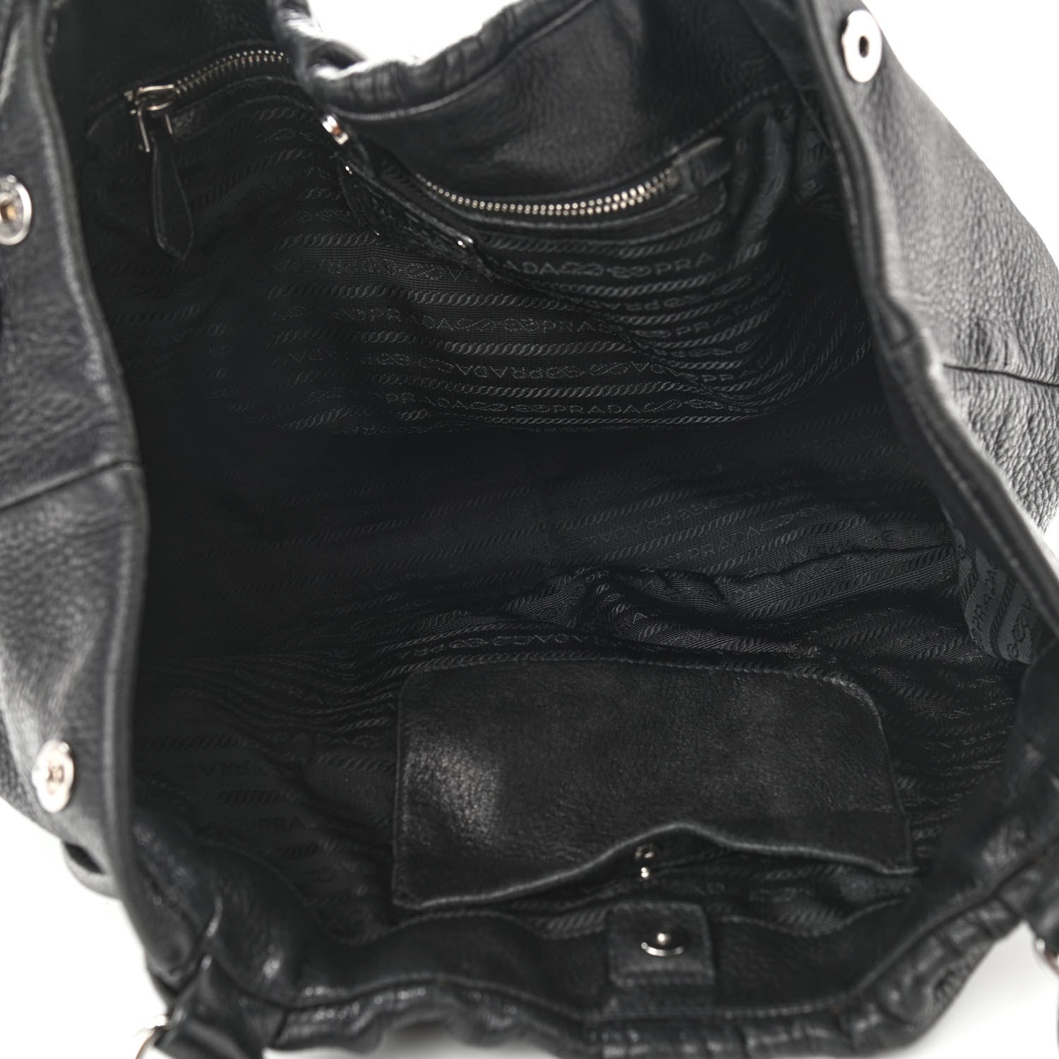 Prada Vitello Daino Tote Black 4 of 12