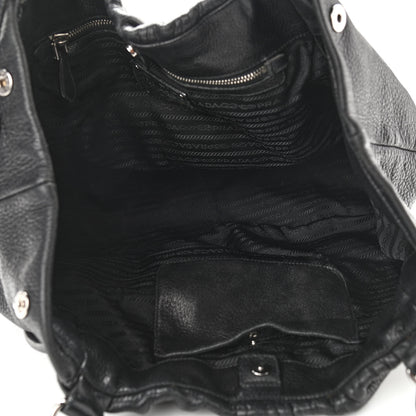 Prada Vitello Daino Tote Black 4 of 12