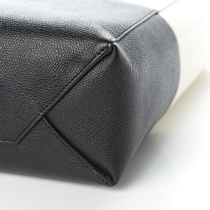Celine Grained Calfskin Small Vertical Bi-Cabas Cream Black 15 of 16
