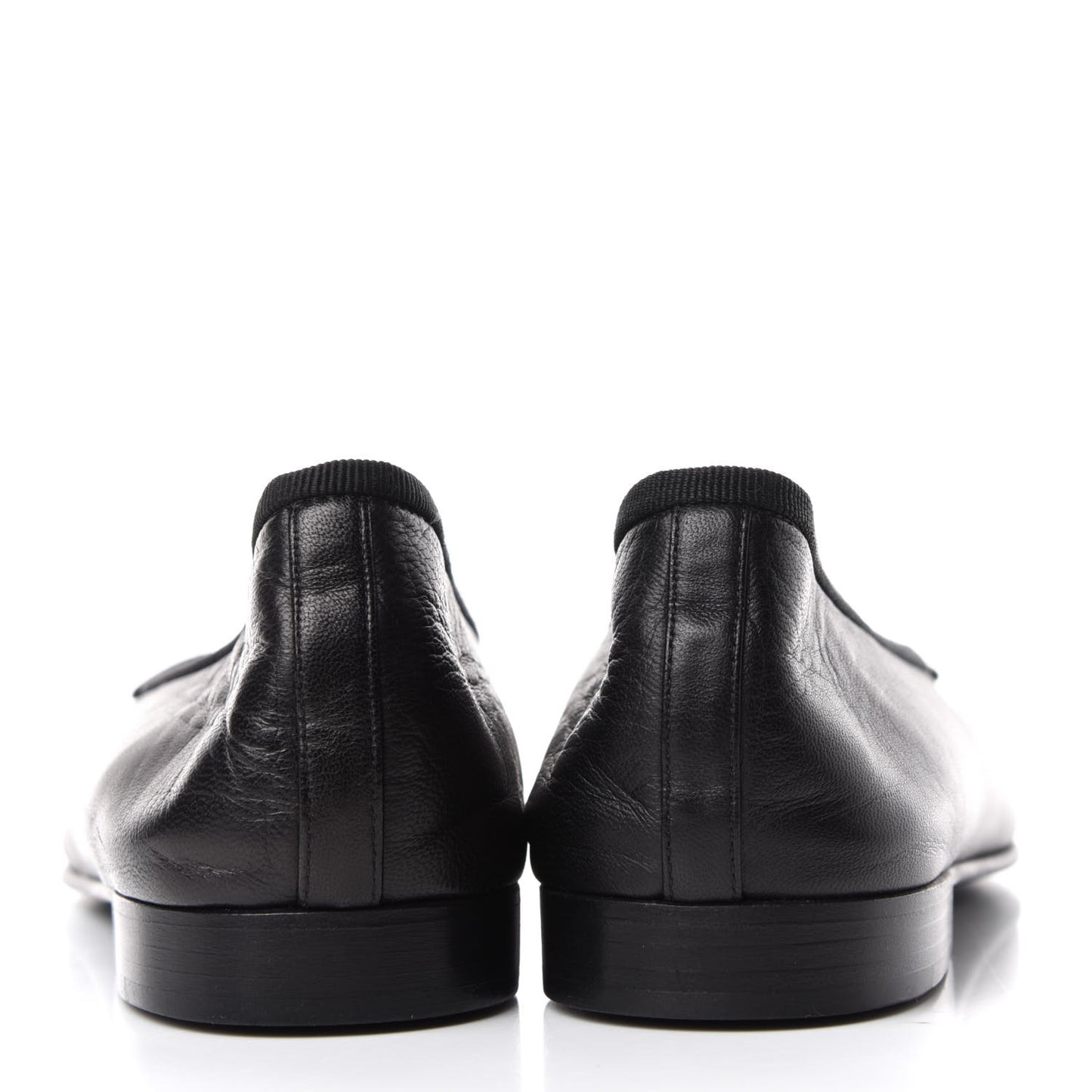 Lambskin Patent Cap Toe Ballerina Flats 37 Black