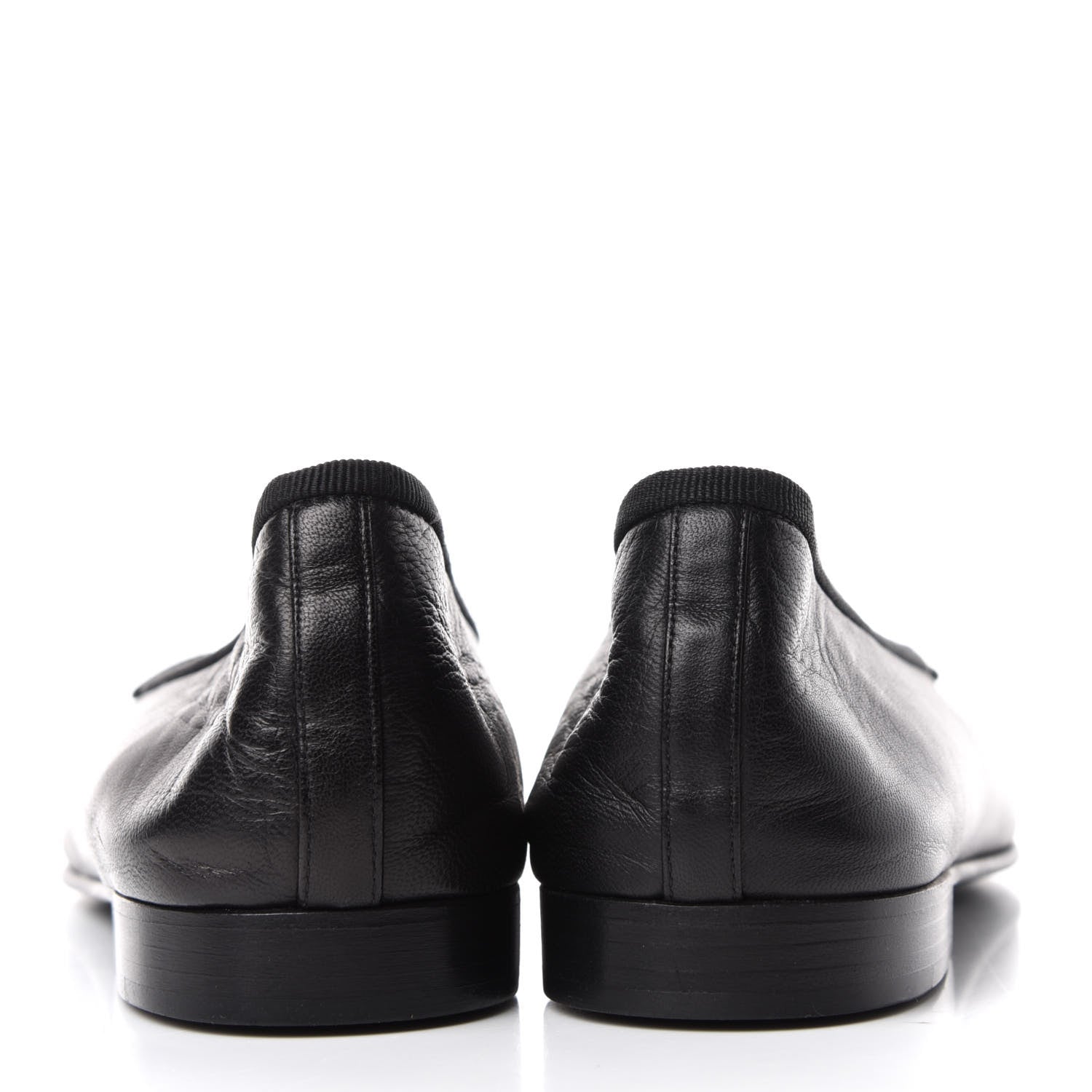 Chanel Lambskin Patent Cap Toe Ballerina Flats 37 Black 7 of 11