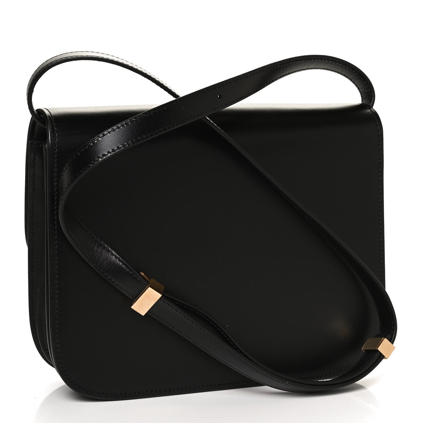 Box Calfskin Medium Classic Box Flap Bag Black