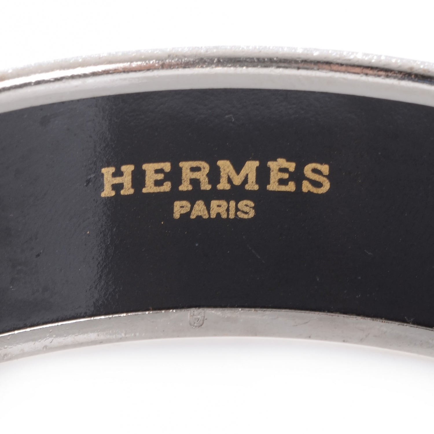 Hermes Enamel Wide Stamps Printed Bracelet 70 3 of 4