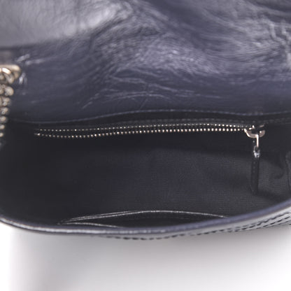 Saint Laurent Crinkled Calfskin Matelasse Monogram Niki Chain Wallet Deep Marine 4 of 10