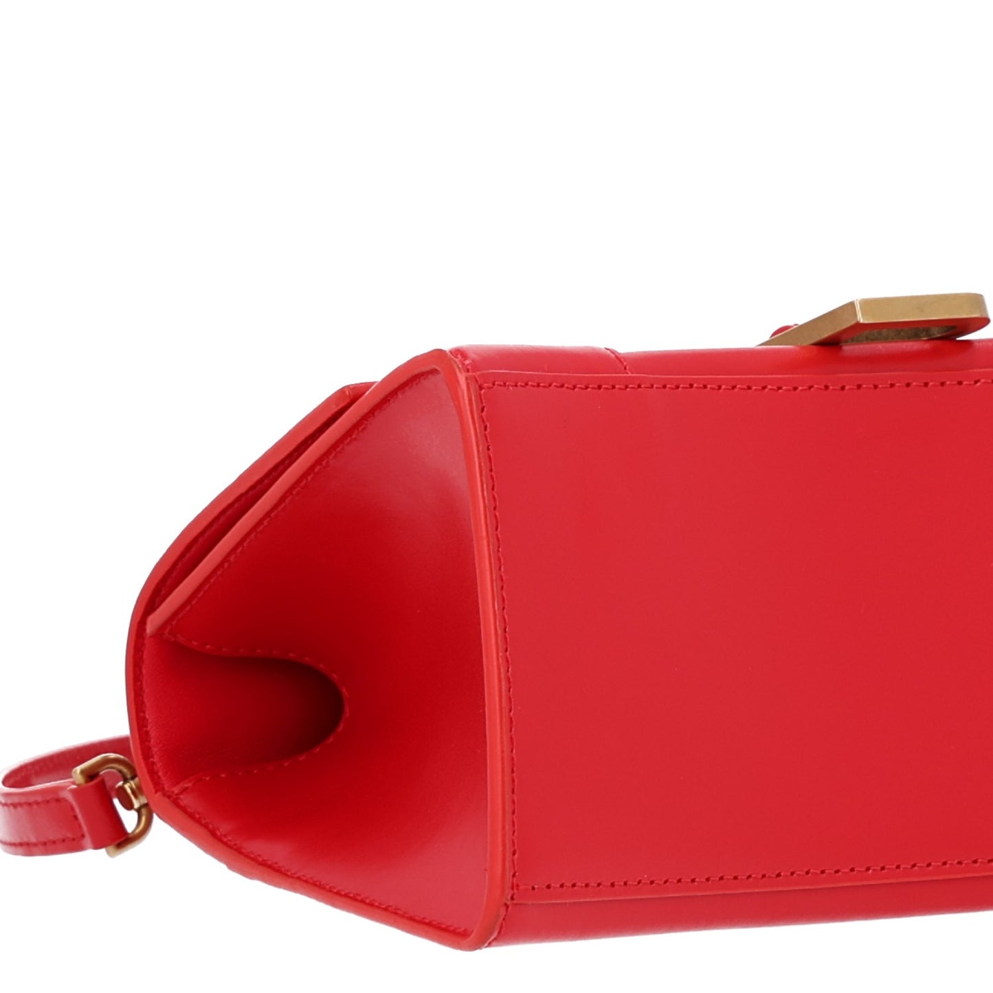 Shiny Box Calfskin Small Hourglass Top Handle Bag Bright Red