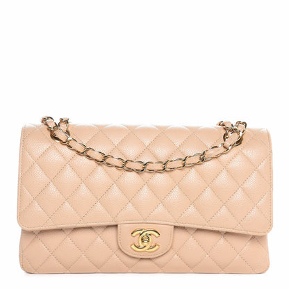 Chanel Caviar Quilted Medium Double Flap Beige Clair 1 of 8
