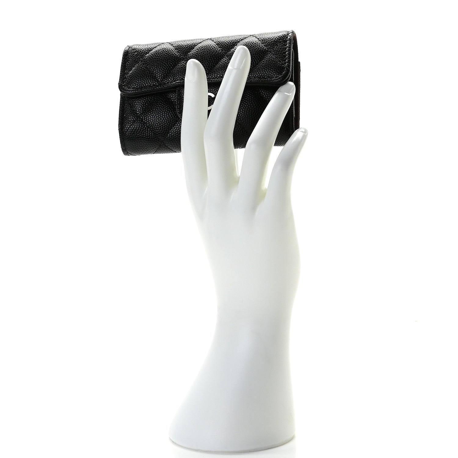 Chanel Caviar Quilted Classic 4 Key Holder Wallet Black 2 of 8