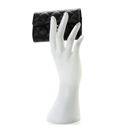 Chanel Caviar Quilted Classic 4 Key Holder Wallet Black 2 of 8