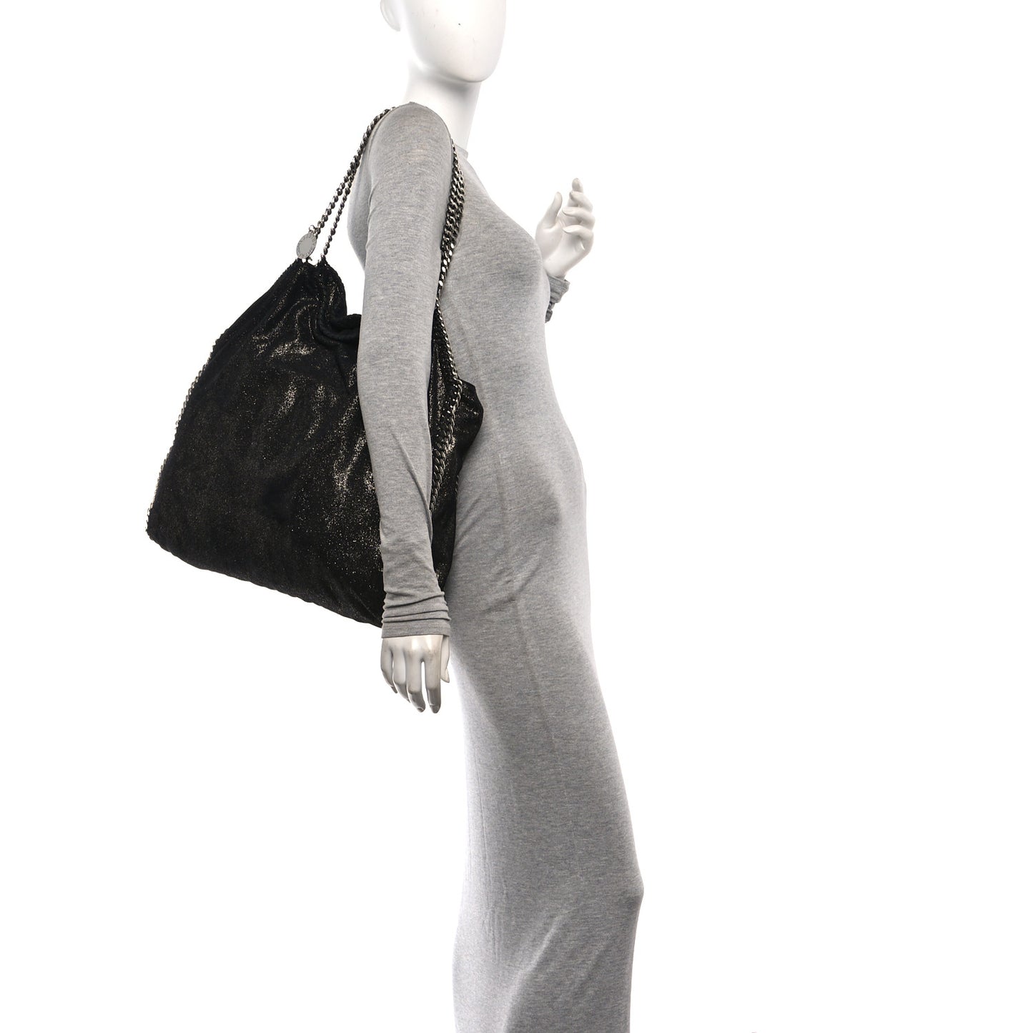 Shaggy Deer Falabella Fold Over Tote Black