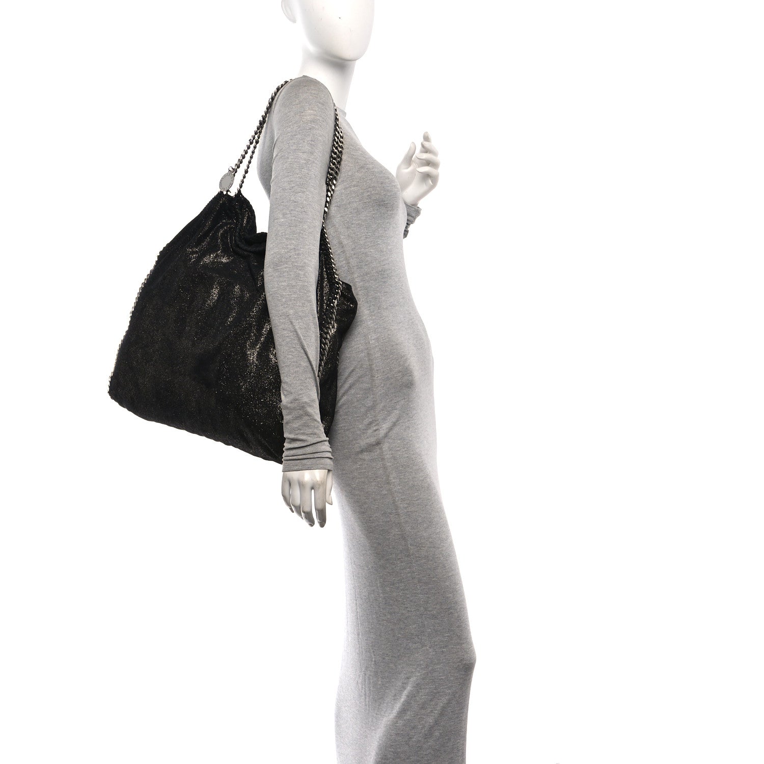 Stella McCartney Shaggy Deer Falabella Fold Over Tote Black 2 of 12