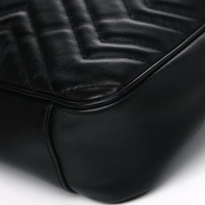 Gucci Calfskin Matelasse Medium GG Marmont Shoulder Bag Black 13 of 19