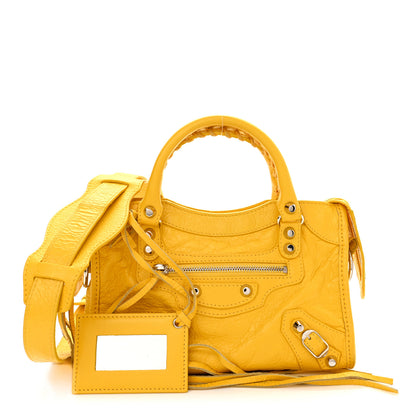 Balenciaga Agneau Classic Silver Hardware Mini City Yellow 1 of 10