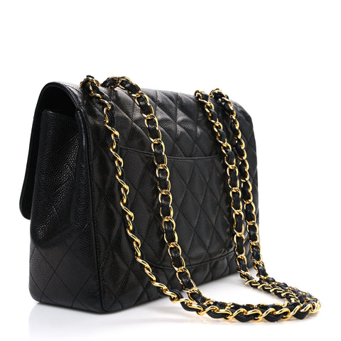 Caviar Quilted Jumbo Single Flap Black