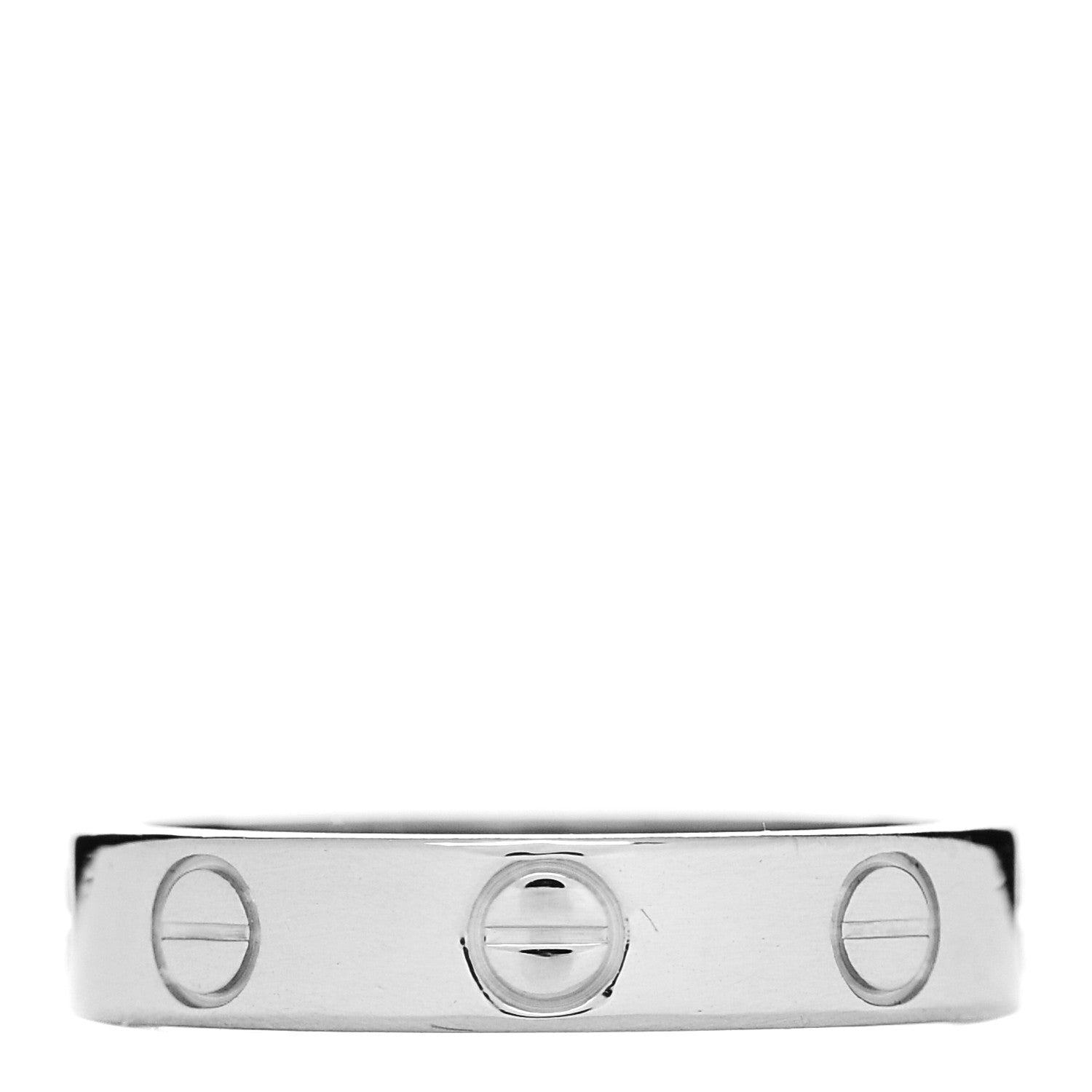 Cartier 18K White Gold 3.5mm LOVE Wedding Band Ring 48 4.5 3 of 5