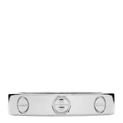 Cartier 18K White Gold 3.5mm LOVE Wedding Band Ring 48 4.5 3 of 5