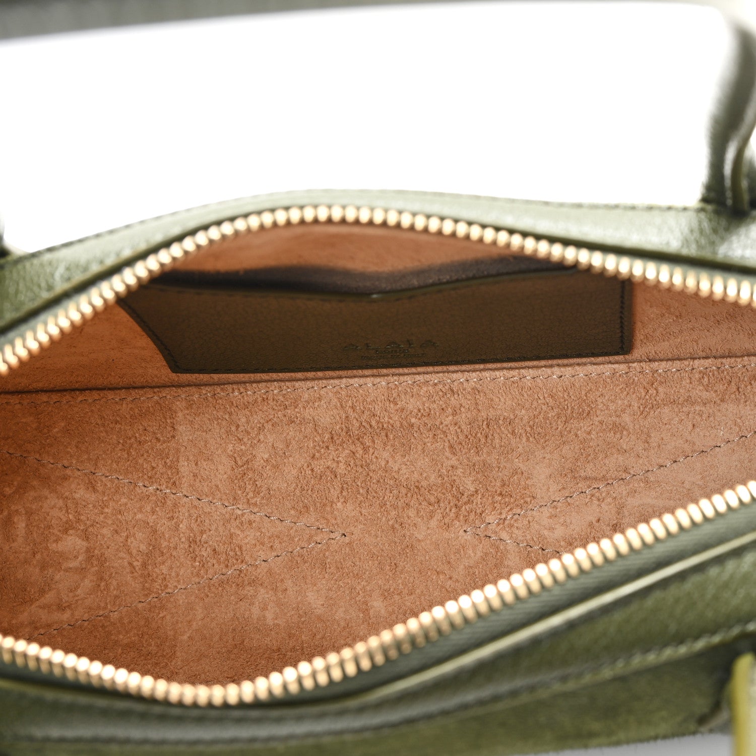 Alaia Suede Goatskin Small Le Teckel Bag Olive Green 6 of 10