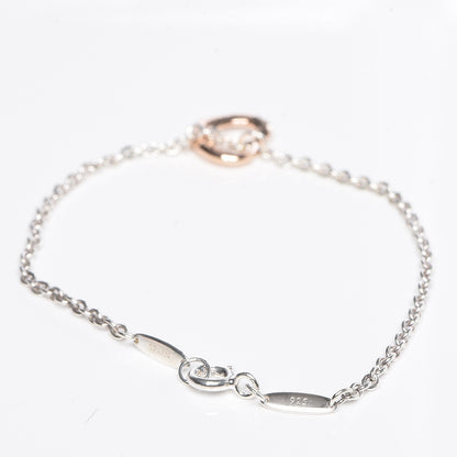Tiffany Sterling Silver 18K Rose Gold Elsa Peretti Open Heart Charm Bracelet 3 of 6