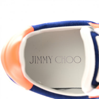 Jimmy Choo Calfskin Diamond Low Top Sneaker 40.5 Cobalt Neon Orange 7 of 8
