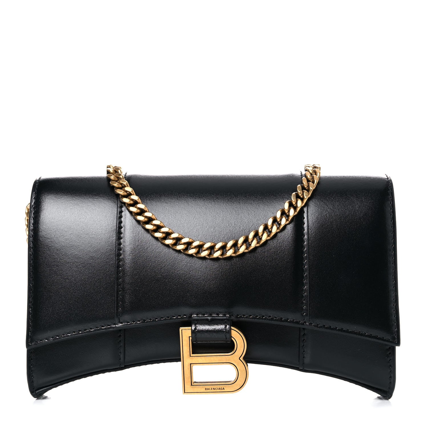 Balenciaga Shiny Box Calfskin Hourglass Chain Bag Black 1 of 14