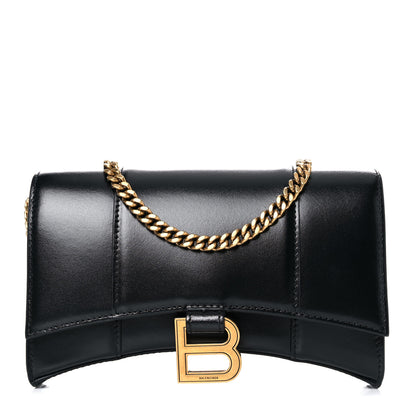 Balenciaga Shiny Box Calfskin Hourglass Chain Bag Black 1 of 14