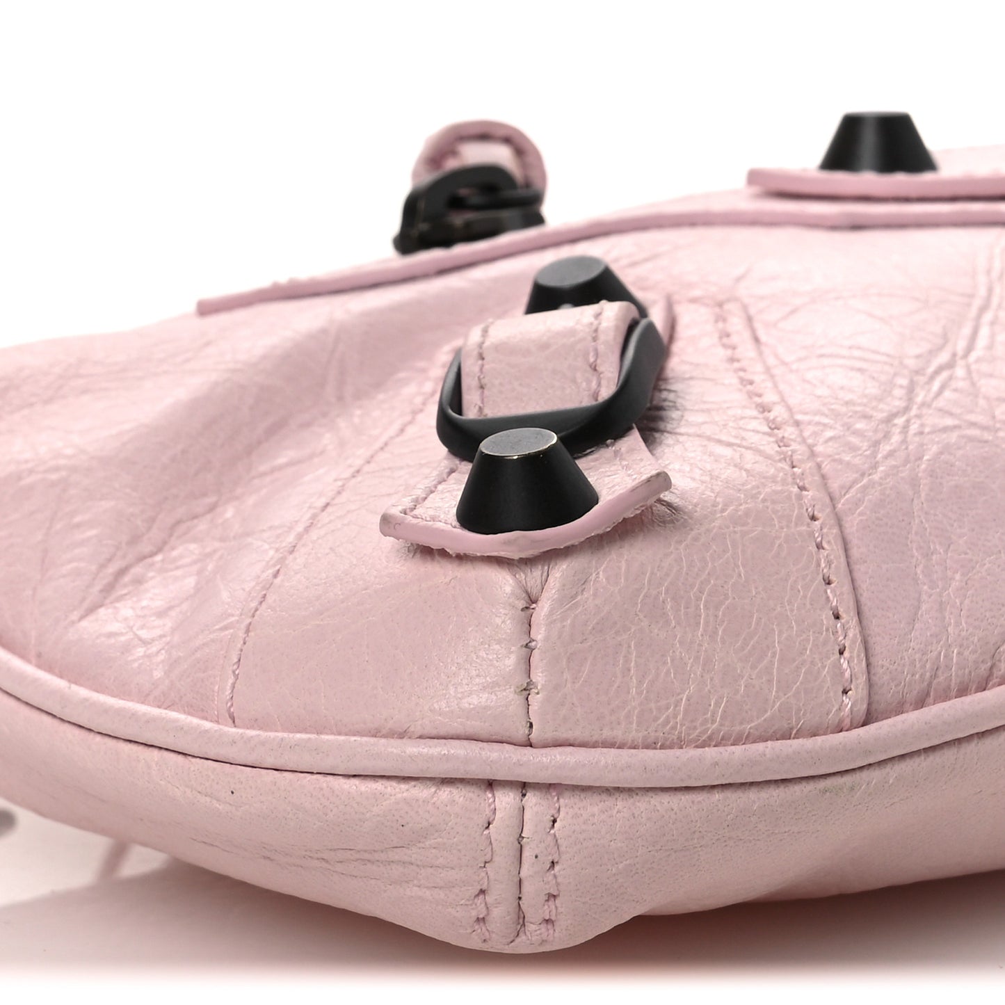 Agneau Arena Classic Hardware Le City Pouch On Strap Petal Pink
