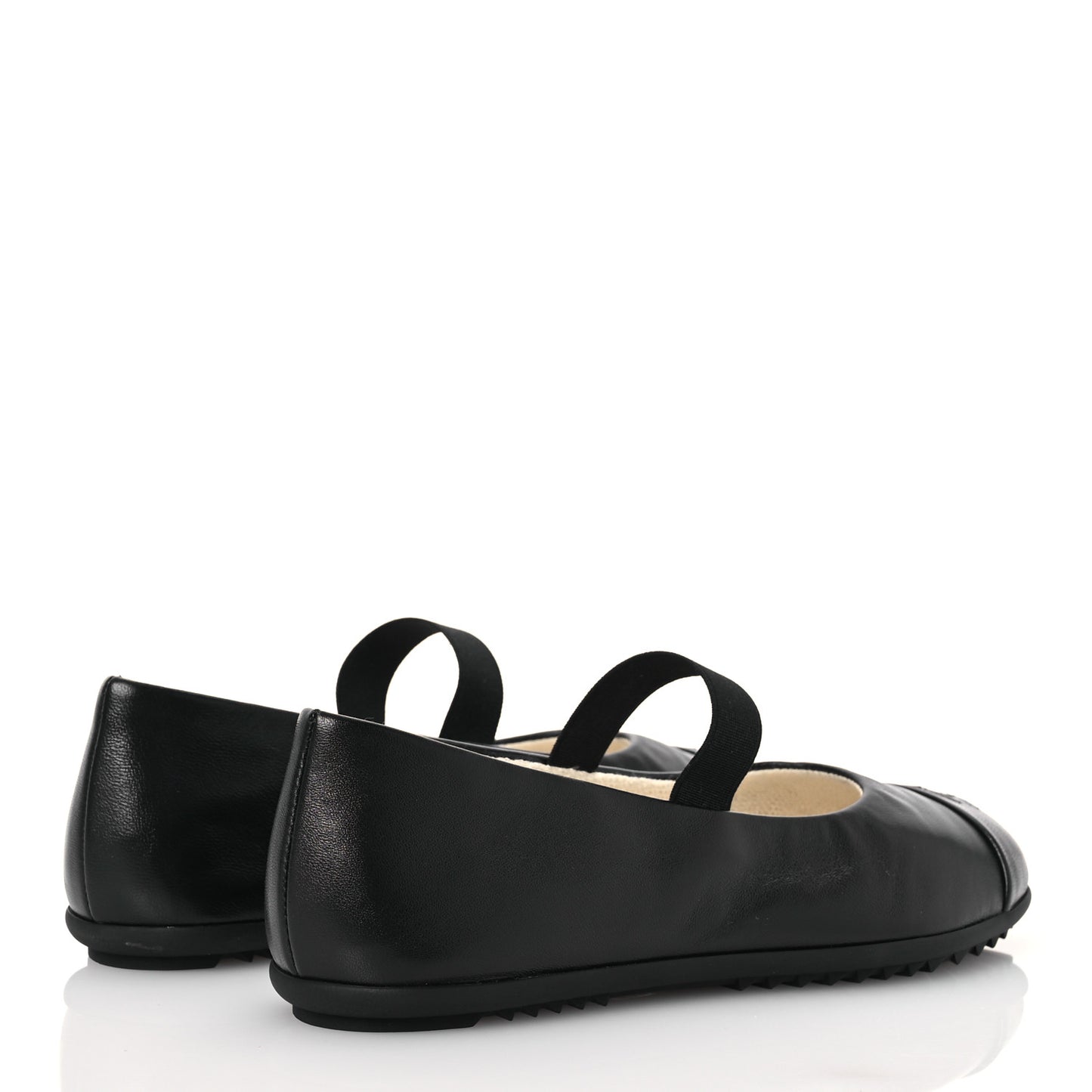Lambskin Cap Toe CC Mary Jane Flats 38 Black