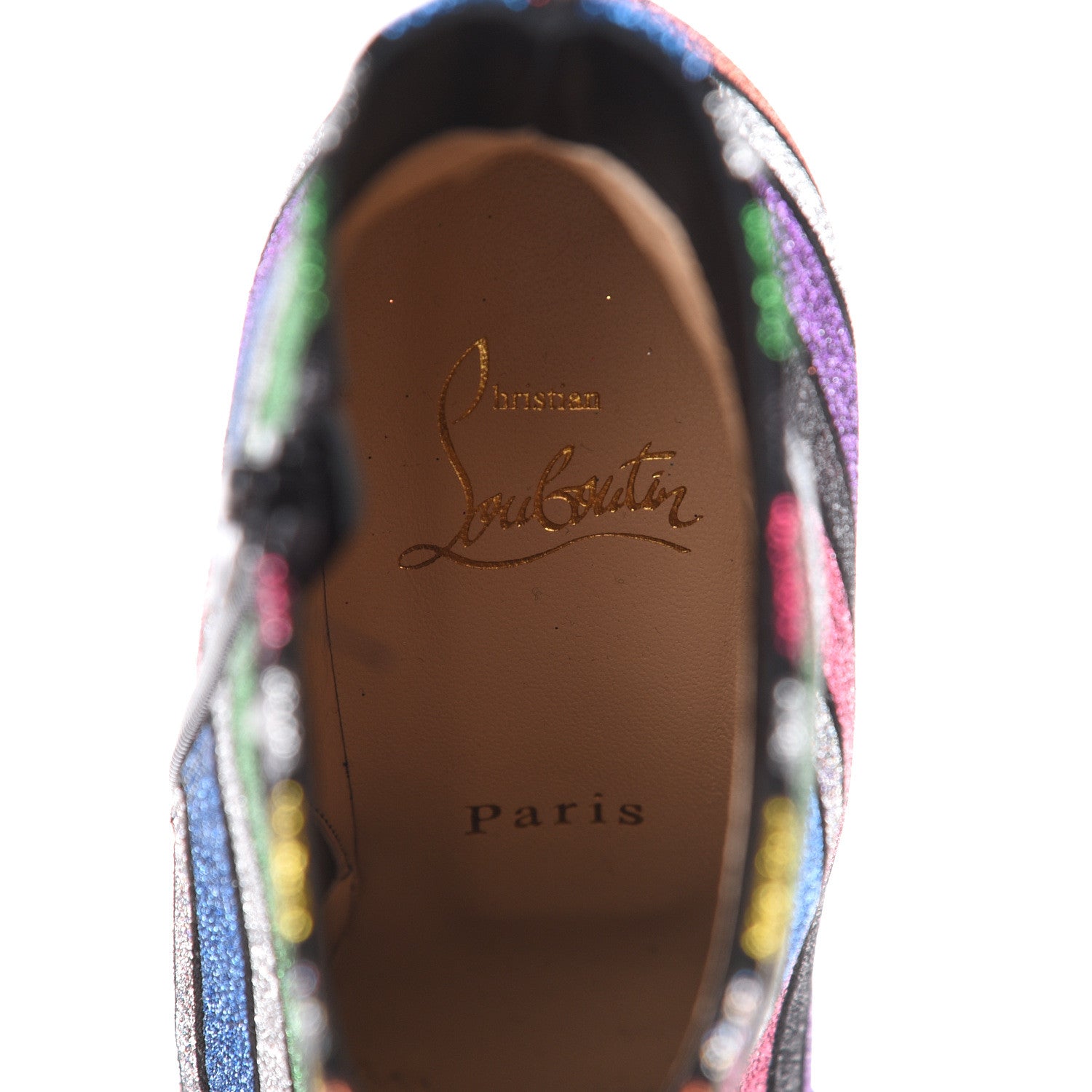 Christian Louboutin Suede Stripyglitter So Kate Booty 100 Ankle Boots 36 Multi 6 of 10