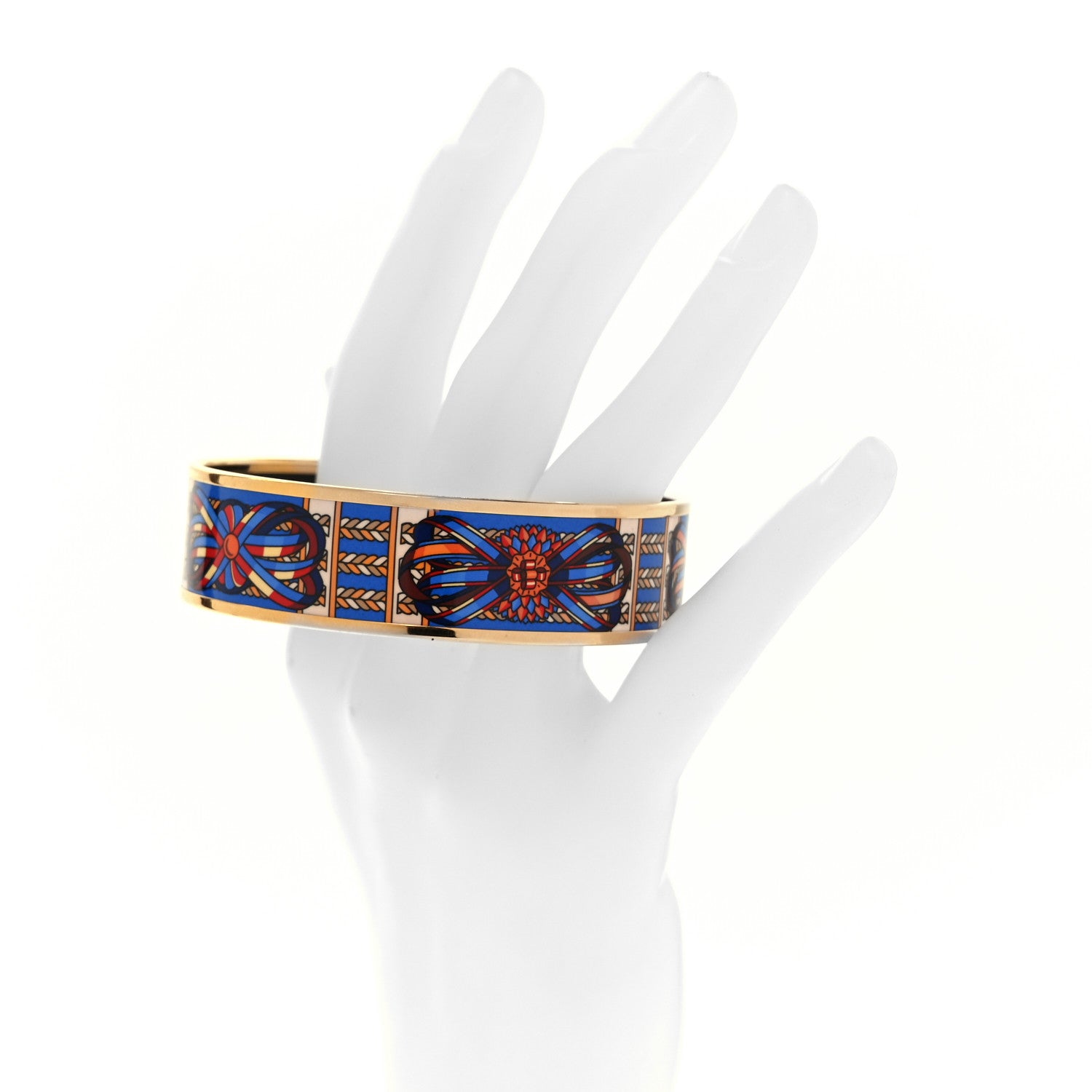 Hermes Enamel Printed Wide Rubans du Cheval Bracelet 70 2 of 5