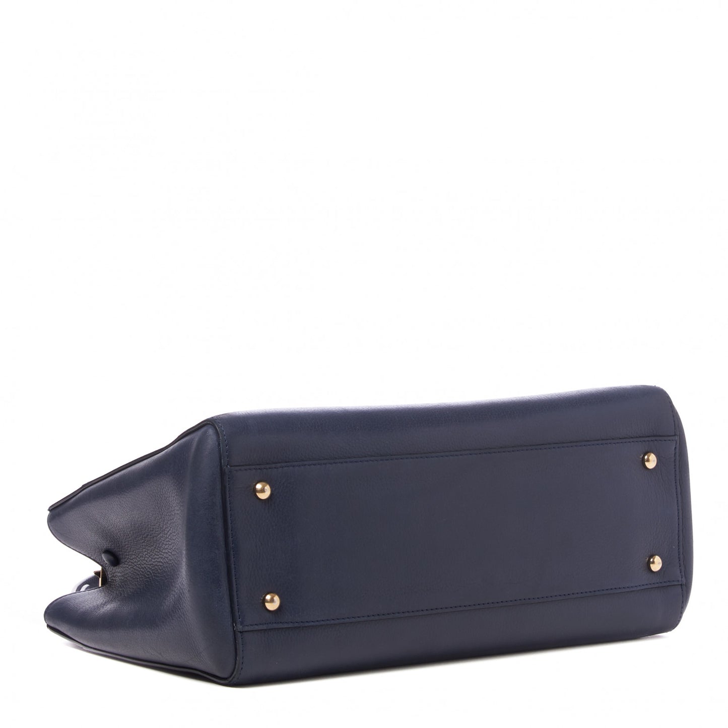 Grained Calfskin Small Neo Executive Shopper Tote Navy