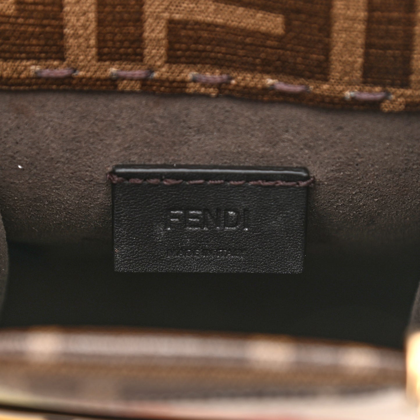 Glazed Fabric Vitello King Plexiglass FF 1974 Logo Hairdo Girls Inlay Mini Fendi Sunshine Shopper Tote Mogano Panna Multicolor