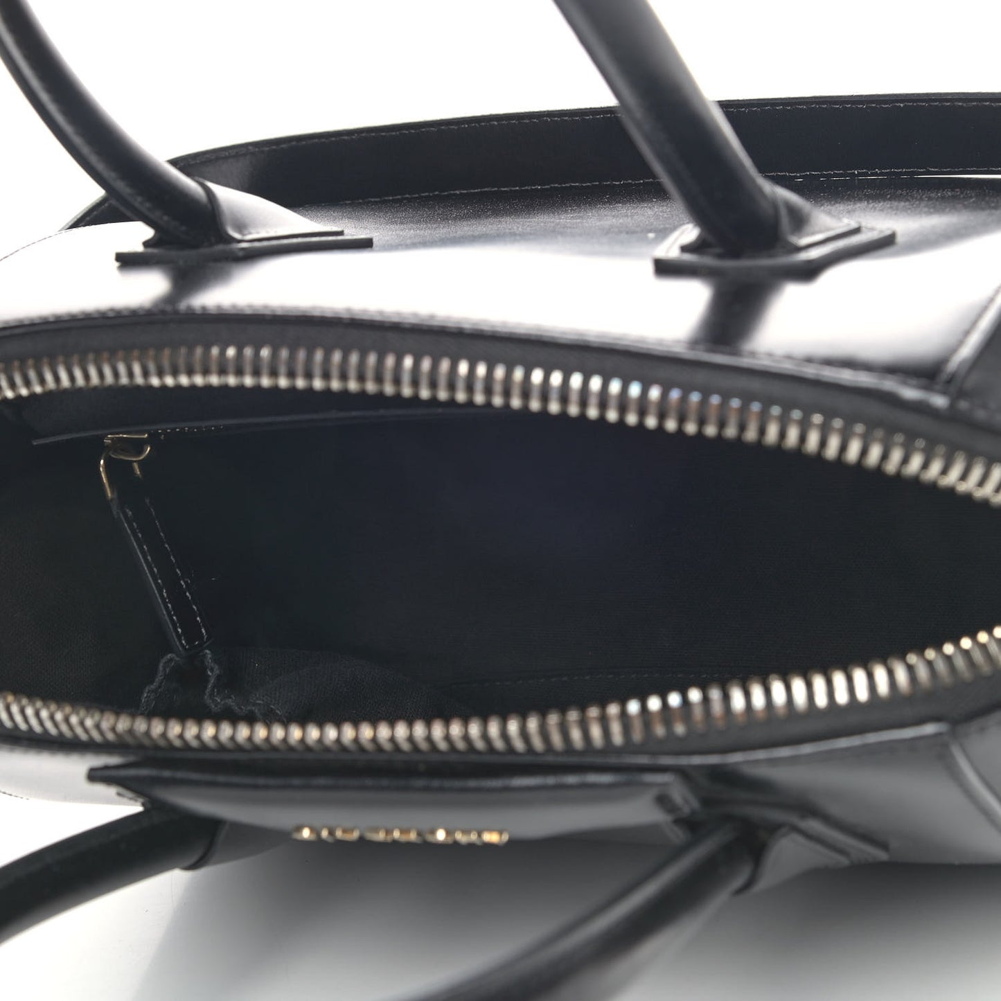 Shiny Lord Calfskin Small Antigona Black