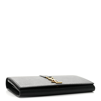 Saint Laurent Calfskin Monogram Large Flap Wallet Black 4 of 9