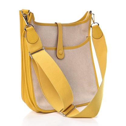 Hermes Toile Taurillon Clemence Evelyne III GM Jaune 3 of 9