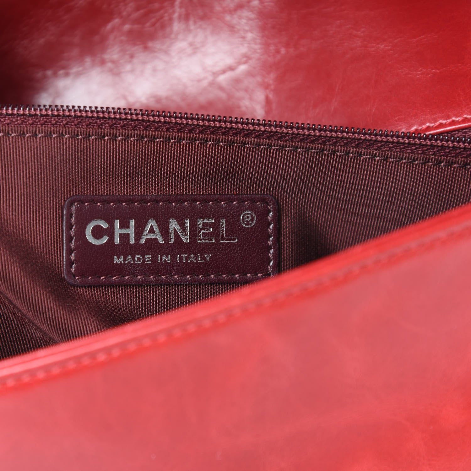 Chanel Glazed Calfskin Medium Coco Boy Flap Red 6 of 11