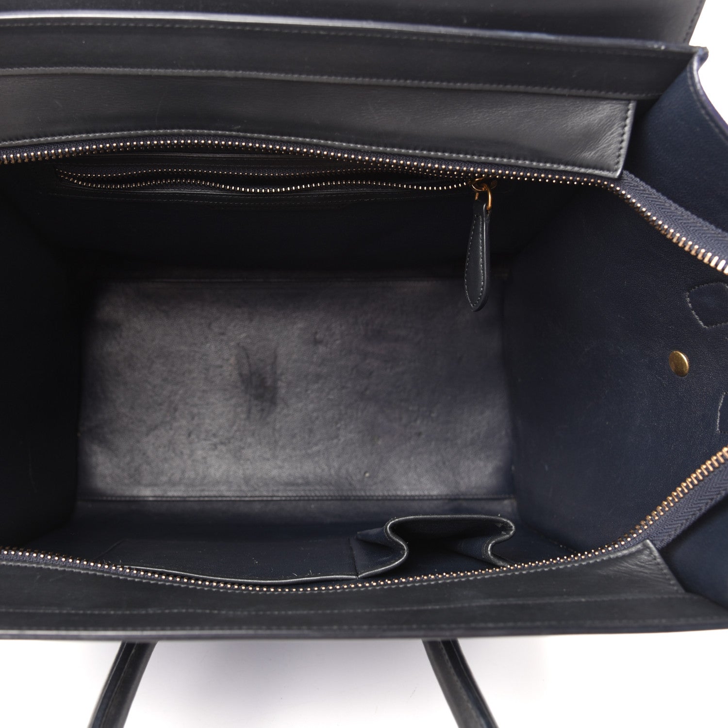 Celine Nubuck Smooth Calfskin Mini Tri-Color Luggage Bright Blue 5 of 9