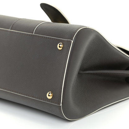 Delvaux Grained Calfskin Bi-Color Brillant Mini Satchel Black 6 of 10