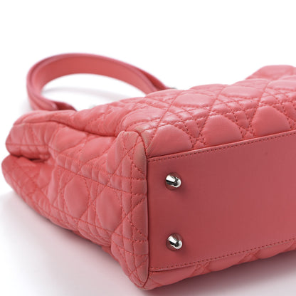 Christian Dior Lambskin Cannage Small Dior Soft Shopping Tote Coral 5 of 12