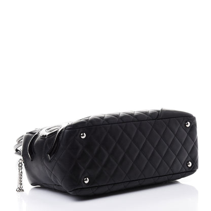 Chanel Calfskin Quilted Large Cambon Bowler Black 5 of 8
