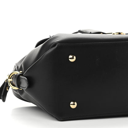 Salvatore Ferragamo Calfskin Fiamma Bag Black 8 of 10