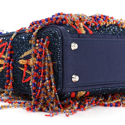 Christian Dior Satin Sequin Embroidered Mini Lady Dior Blue Multicolor 9 of 9
