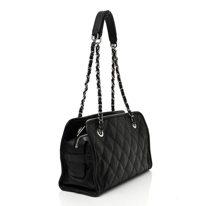 Chanel Caviar Quilted Small French Riviera Tote Black 2 of 13