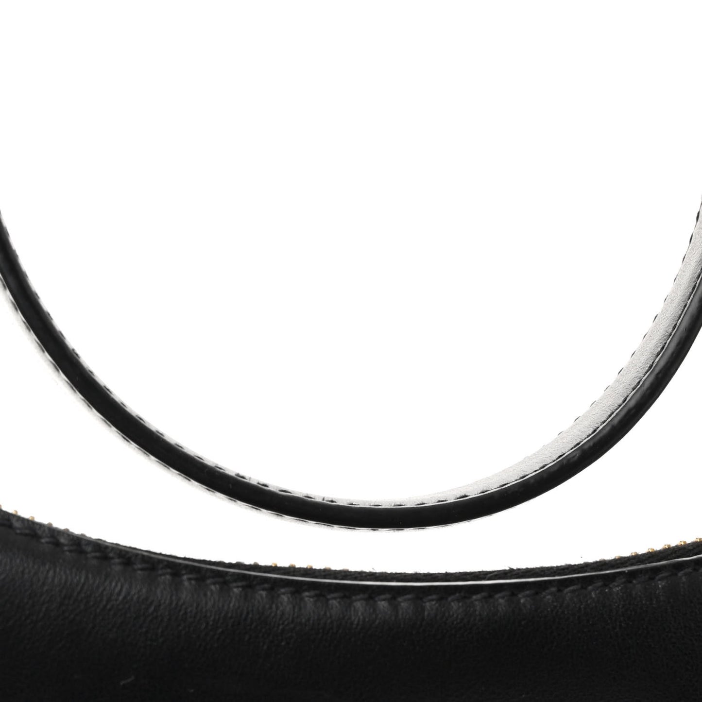 Soft Calfskin Arque Shoulder Bag Black