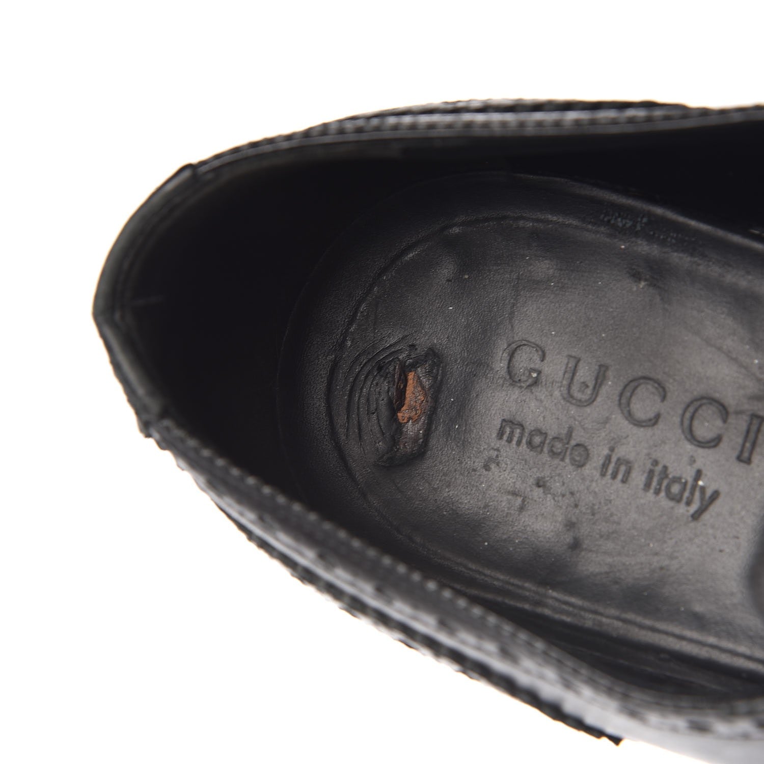 Gucci Calfskin Bee Embroidered Mens Queercore Brogue Wingtip Monk Strap Loafers 7.5 Black 17 of 17