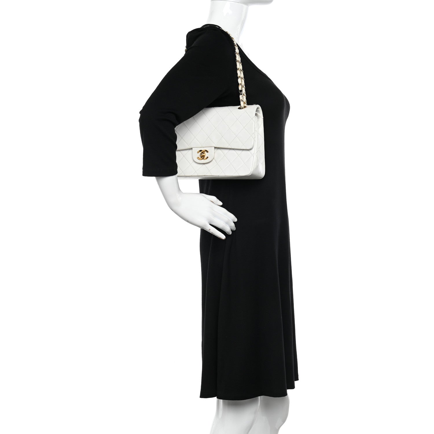 Chanel Lambskin Quilted Medium Double Flap White 2 of 15
