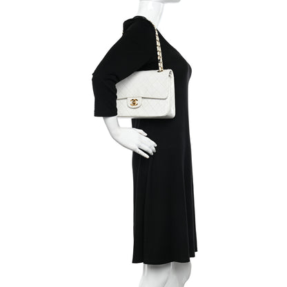 Chanel Lambskin Quilted Medium Double Flap White 2 of 15
