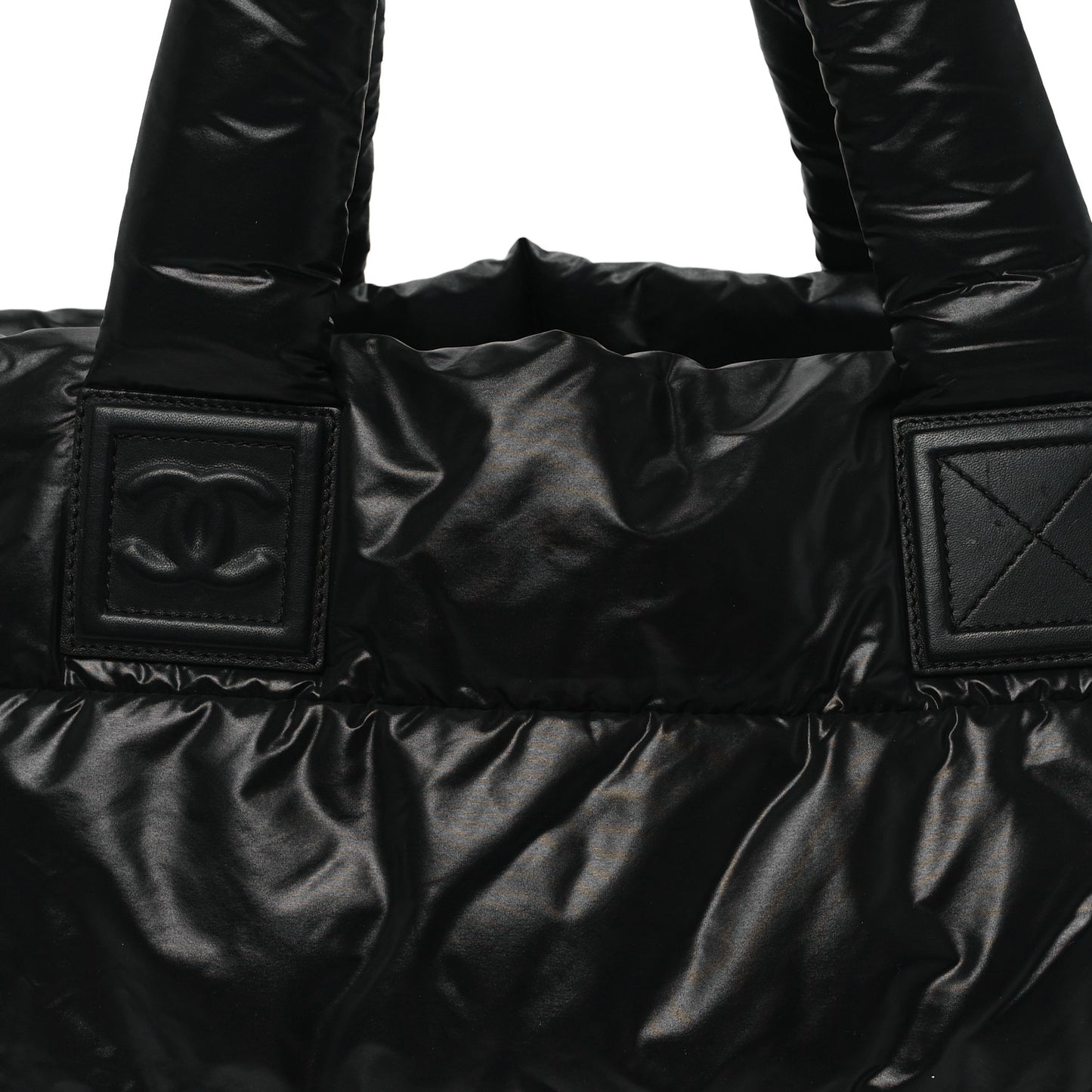 Nylon Quilted Small Coco Cocoon Tote Black