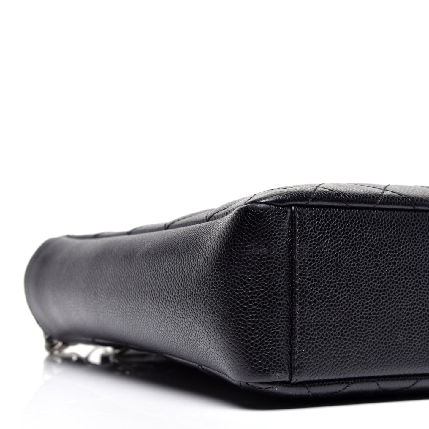 Caviar Quilted Petit Shopping Tote PST Black